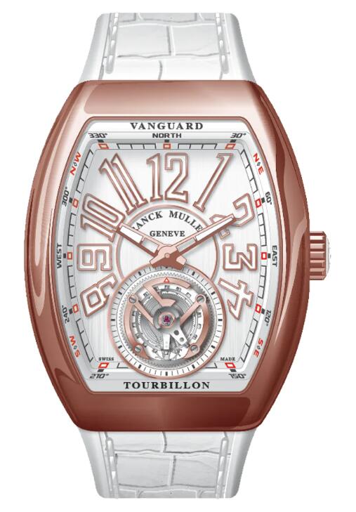 Buy Franck Muller Vanguard Tourbillon Rose Gold - White Replica Watch for sale Cheap Price V 41 T (BC) (5N) (BLC BLC 5N)